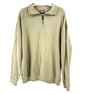Tommy Bahama Men's 1/4 Zip Pullover Sweater XL Tan Preppy Activewear Coastal Top
